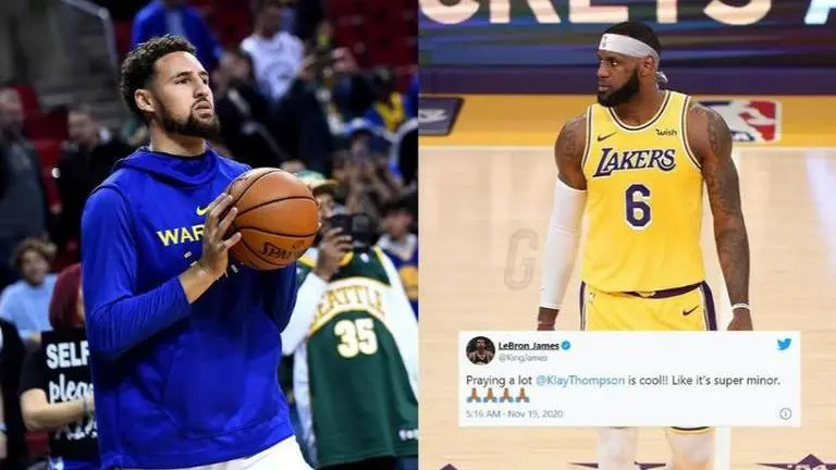 LeBron James hopes Klay Thompson is 'cool' after Warriors star suffers right leg injury lebron james