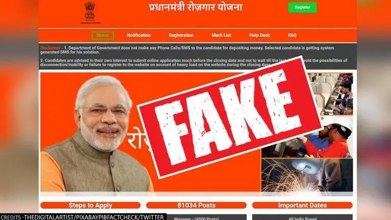 Fact Check: Is 'Pradhan Mantri Rojgaar Yojna' website claiming to offer jobs true? PM Modi