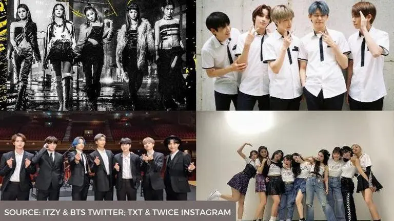 BTS, TWICE, TXT and more lined up to perform at the 2021 Lotte Duty Free Family Concert In Frame: BTS, ITZY, TWICE, TXT; Source: ITZY & BTS Twitter, TXT & Twice Instagram