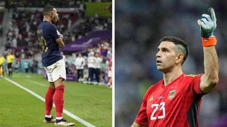 Kylian Mbappe and Emiliano Martinez