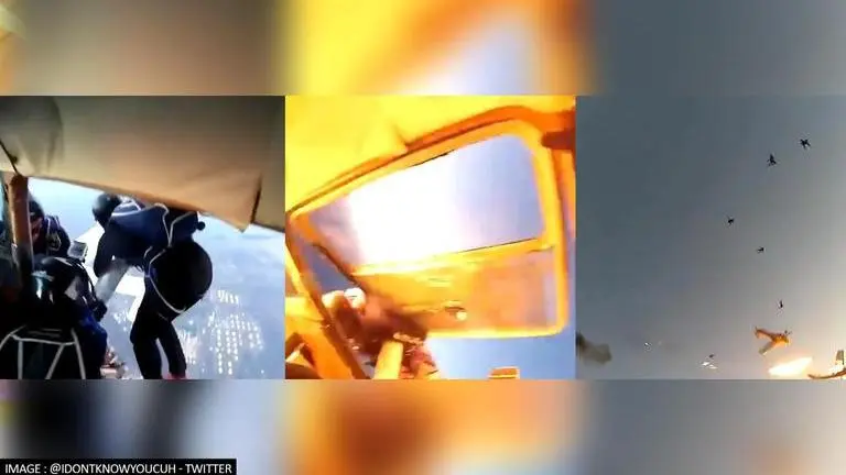 Video of passengers 'skydiving' moments before mid-air collision resurfaces online US