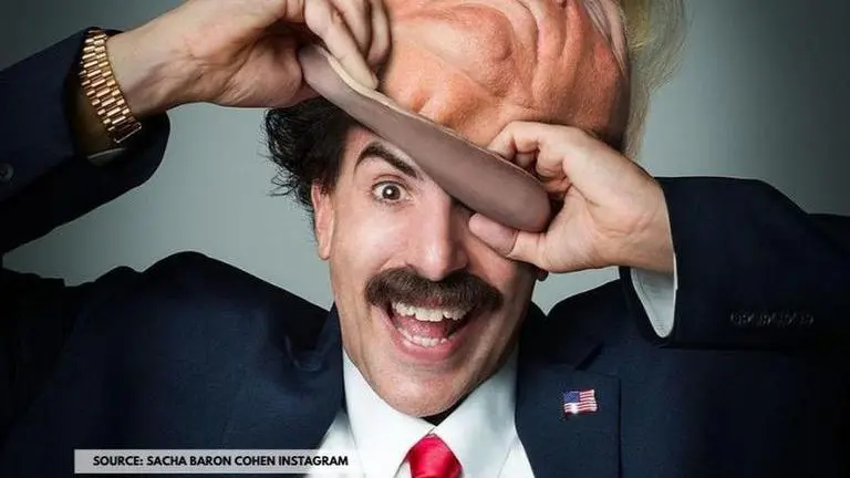 Sacha Baron Cohen opens up about the Mike Pence Rally crash scene in 'Borat 2' sacha baron cohen