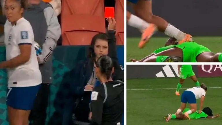 FIFA WWC: England star Lauren James sent off after 'Beckhamesque moment of madness'- WATCH FIFA WWC: England star Lauren James sent off after 'Beckhamesque moment of madness'- WATCH