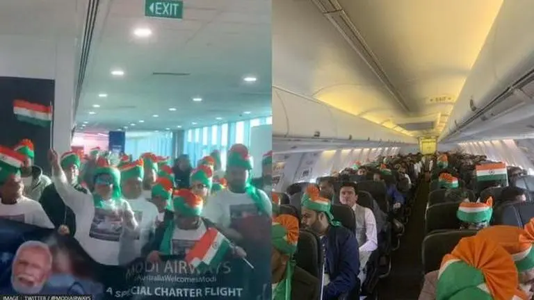 PM Modi fever takes over Australian skies as Indian diaspora boards 'Modi Airways' flight Modi Airways
