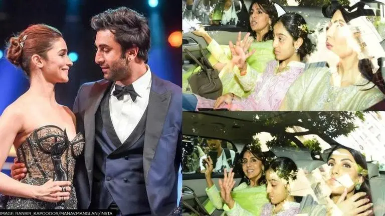 Ranbir-Alia's wedding: Neetu Kapoor, Riddhima arrive for ceremony, greet paps with Namaste Ranbir -Alia wedding, Alia Bhatt, Neetu Kapoor, Riddhima Kapoor Sahni, Alia-Ranbir haldi, Alia-Ranbir mehendi, Alia Bhatt age