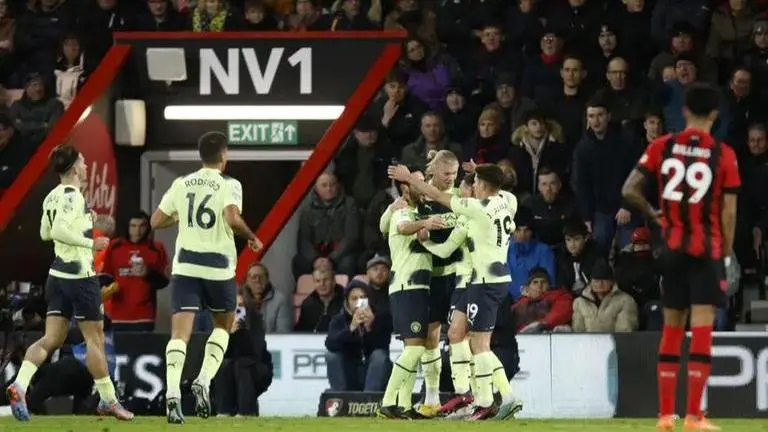 Erling Haaland breaks scoring record as Manchester City beat Bournemouth 4-1 Manchester City