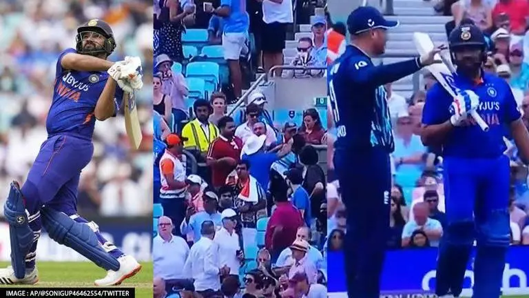 Rohit Sharma's exquisite pull shot for six hits young spectator in stands, play halted Rohit Sharma