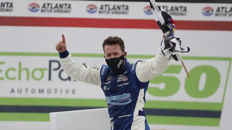 Oval master: Allmendinger wins on NASCAR oval for 1st time the 38-year-old Californian cruised to victory by nearly 2 seconds over pole-sitter Noah Gragson in the Xfinity Series race at Atlanta Motor Speedway on Saturday.