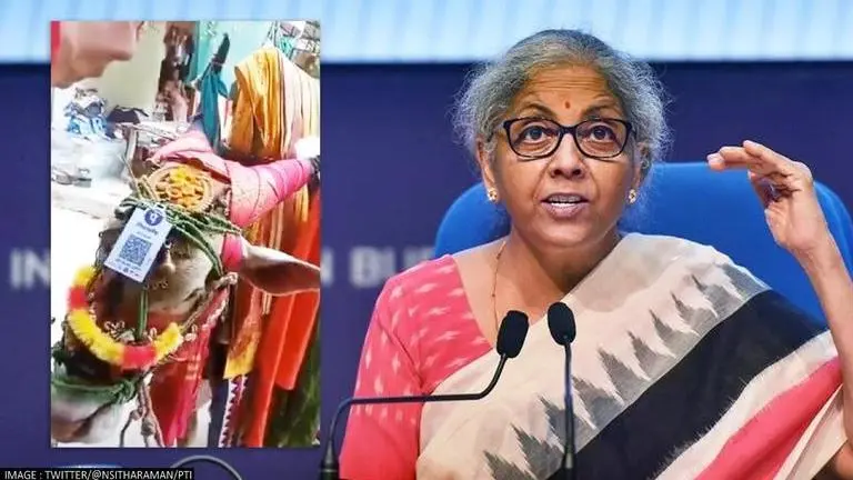 Nirmala Sitharaman hails digital revolution, shares video showing QR code on an OX Nirmala sitharaman
