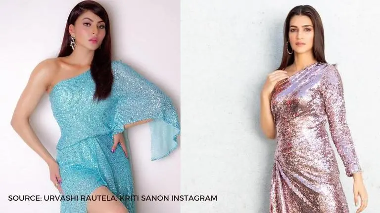 Urvashi Rautela and Kriti Sanon in shimmery outfits; who wore it better? Urvashi Rautela