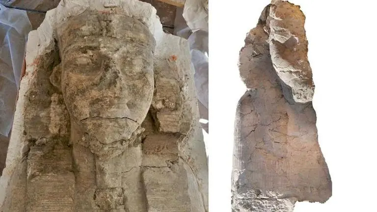 In Egypt. archaeologists find 2 giant sphinxes while restoring King Amenhotep III's tomb Egypt