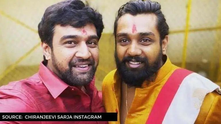 Dhruva Sarja wishes his 'love forever' Chiranjeevi Sarja on birthday with cute video chiranjeevi sarja