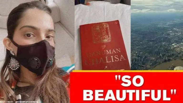Sonam Kapoor heads to London amid COVID-19, reads book on 'Hanuman Chalisa' during journey Sonam Kapoor heads to London amid COVID-19, reads book on 'Hanuman Chalisa' during journey
