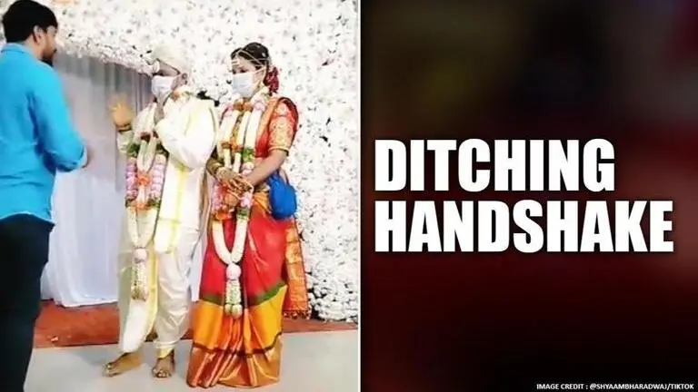 Coronavirus outbreak: Couple prefers 'leg shake' and 'namaste' in their wedding Coronavirus