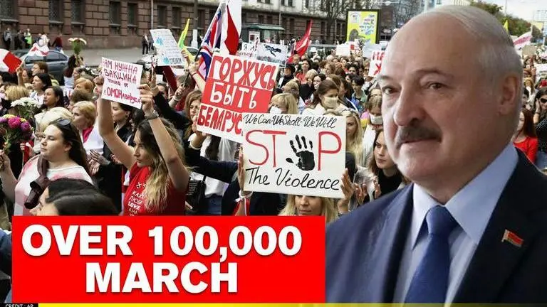 Belarus: Thousands march in Minsk demanding President Lukashenko's resignation Belarus