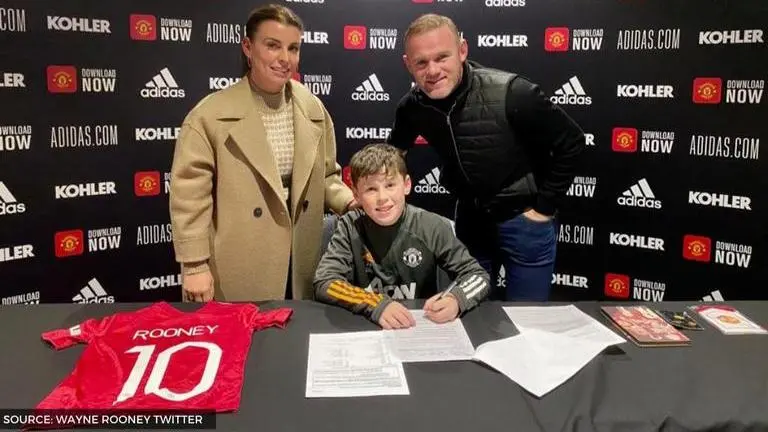 Wayne Rooney congratulates son Kai as he joins Manchester United academy wayne rooney