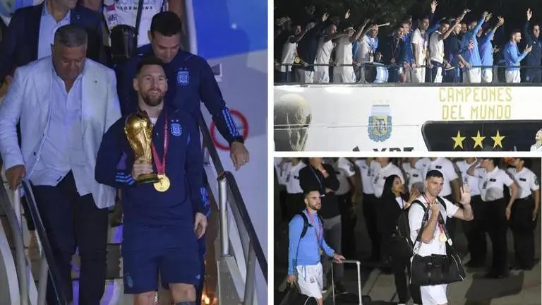 Huge crowds welcome Lionel Messi and Co. in Argentina after World Cup victory