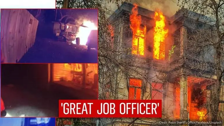 Video: US cop saves two pet dogs from burning house; netizens salute 'real hero' US