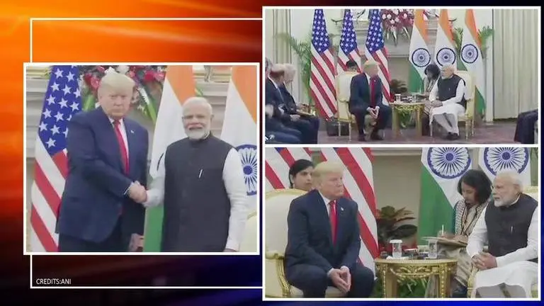 PM Modi and US President Donald Trump hold talks at Hyderabad House PM Modi