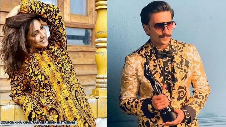 When Hina Khan's dress was similar to Ranveer Singh's outfit, see pics hina khan