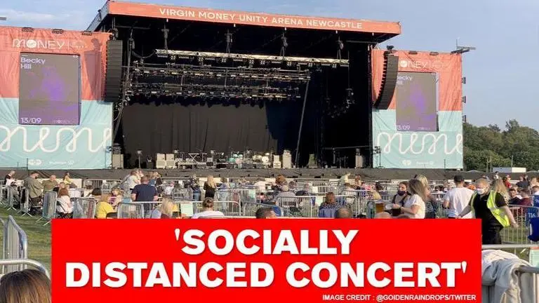 UK holds world's first socially distanced concert. See photos
