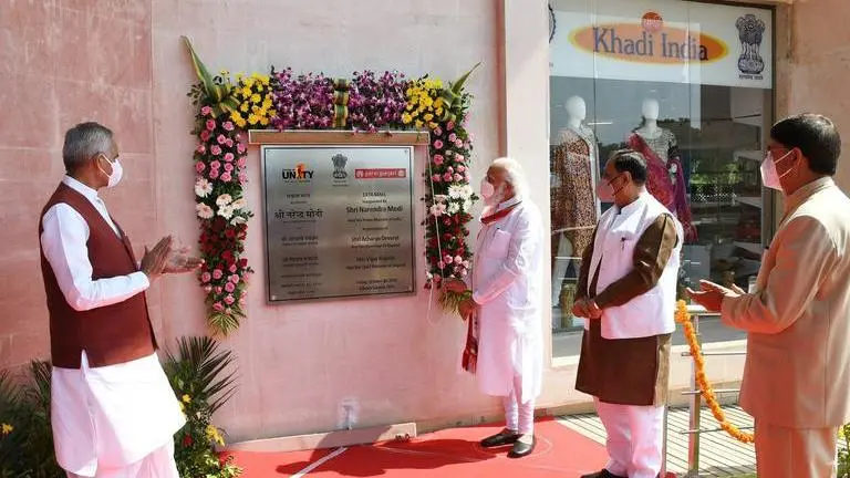 PM Modi inaugurates 'Ekta Mall', visits J&K, north-east stalls