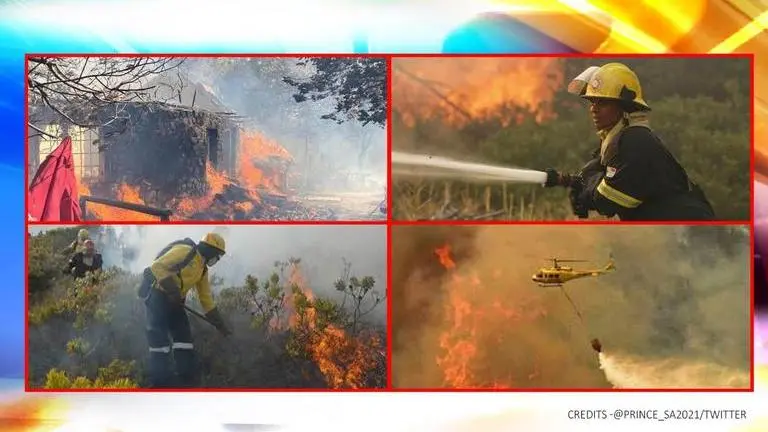 Massive fire in Cape Town forces evacuation of university students, see pictures (Image Credits: Prince_SA2021/Twitter)