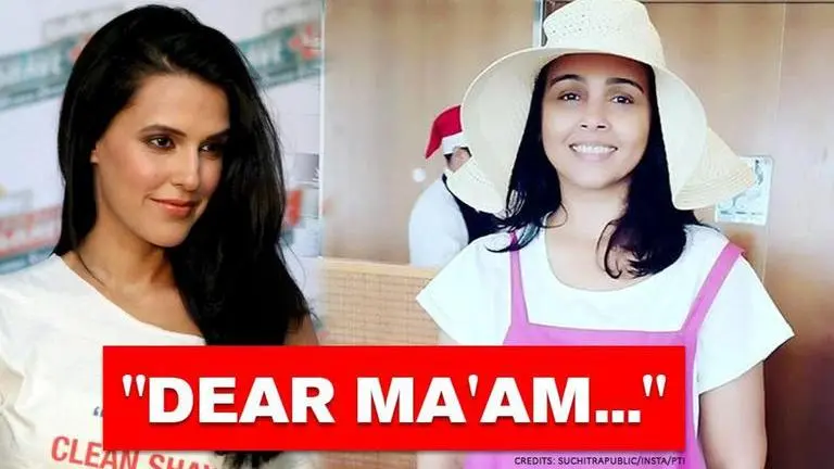 Neha Dhupia reacts to Suchitra Krishnamoorthi's 'chamchagiri' jibe, calls it 'distasteful' Neha Dhupia to Suchitra Krishnamoorthi's 'chamchagiri' jibe: 'Most distasteful tweet'