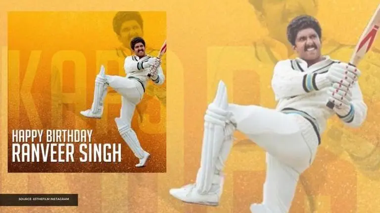 '83' movie's cast wishes reel Kapil Dev, Ranveer Singh, on his birthday; See posts here 83 movie