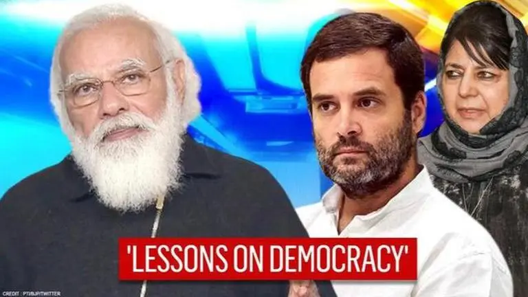 PM Modi lambasts Congress for not conducting Panchayat & municipal polls in Puducherry Modi