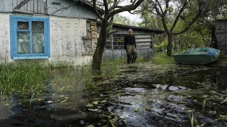 Damage to Russian-occupied dam swamps Ukrainian reservoir island community Ukraine