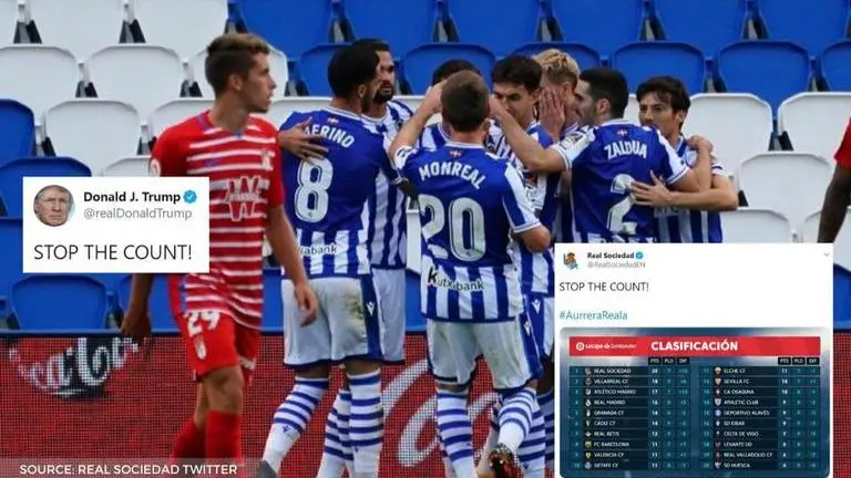 LaLiga's Real Sociedad latest team to mock Donald Trump over US Elections 'Stop the Count' laliga