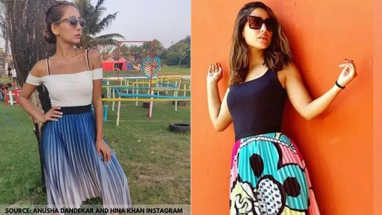Anusha Dandekar or Hina Khan: Whose pleated skirt do you like more? Anusha Dandekar
