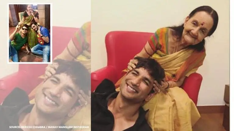 Unseen pic of the day: Cute photo of Sushant chilling with Dil Bechara's 'Nani' on sets sushant singh rajput