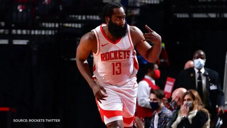 James Harden walks off podium abruptly after 'farewell' speech on Rockets, John Wall IRKED James Harden