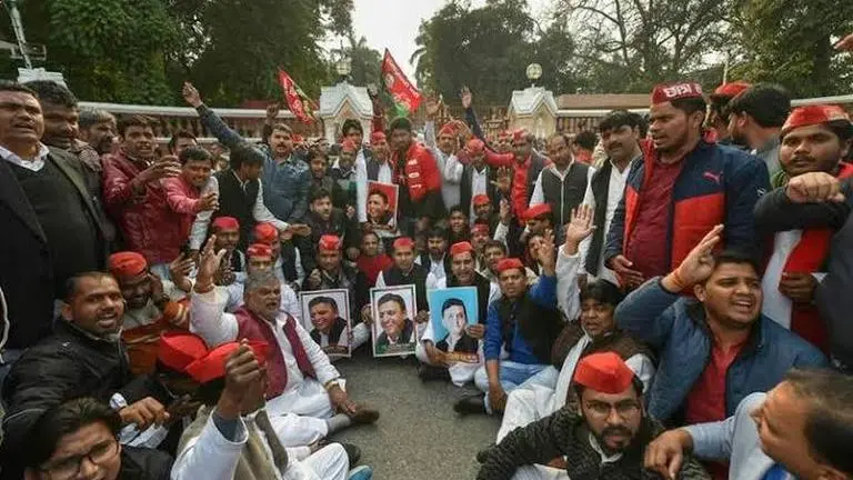 Uttar Pradesh: SP leaders hold protest outside Assembly in Lucknow, target govt over CAA Uttar Pradesh
