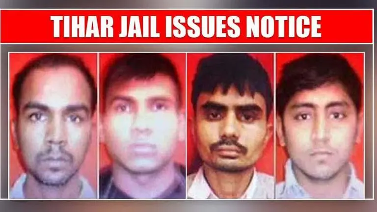 Nirbhaya case: Tihar jail issues notice to convict, sets 7-day deadline to file mercy plea Nirbhaya