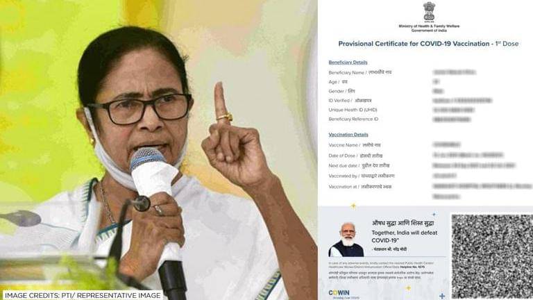 Mamata banerjee fumes over pm's photo on vaccination cert: 'put on death certificates too'