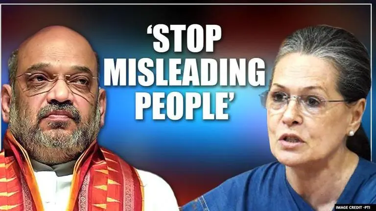 HM Amit Shah hits back at Sonia Gandhi, says Congress should stop 'petty politics' Amit