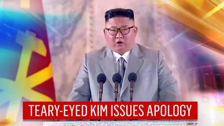 Teary-eyed Kim Jong Un issues rare apology to North Koreans over 'failing' to protect them Kim Jong Un