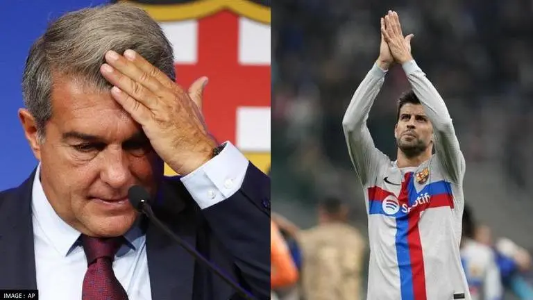 Did Gerard Pique retire because of Barcelona's financial problems? Joan Laporta explains Barcelona president Joan Laporta and Gerard Pique