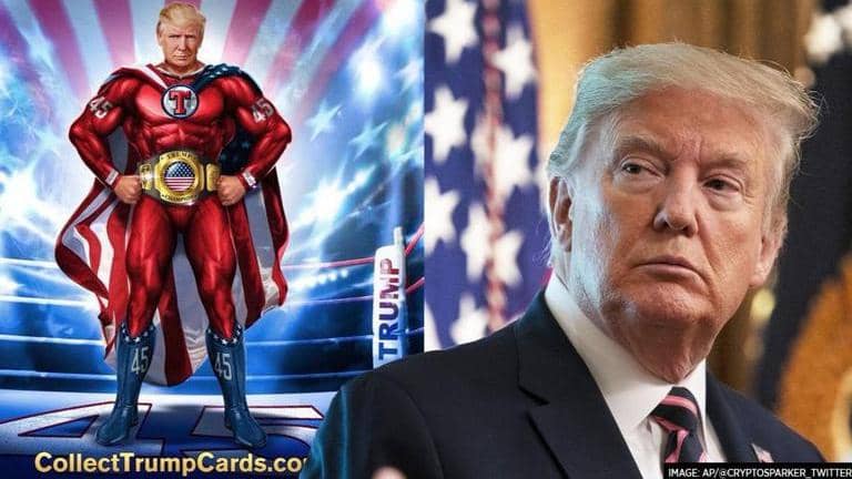 What are NFT trading cards that Donald Trump has sold out as 'Christmas ...