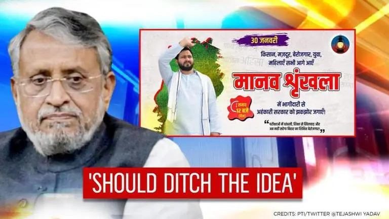 RJD plans human chain formation on Jan 30; Sushil Modi recalls Delhi violence on R-Day Tejashwi