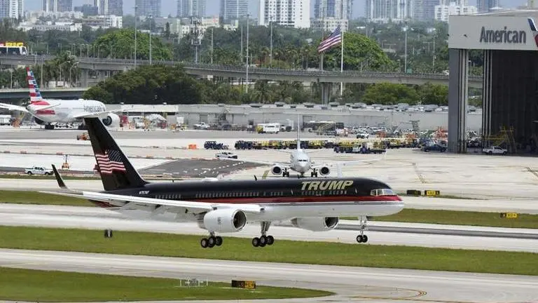 'History-making' court appearance of Trump in Florida in classified doc case Trump's plane