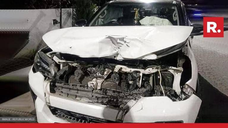 Former J&K Minister Lal Singh escaped unhurt after his car met with an ...