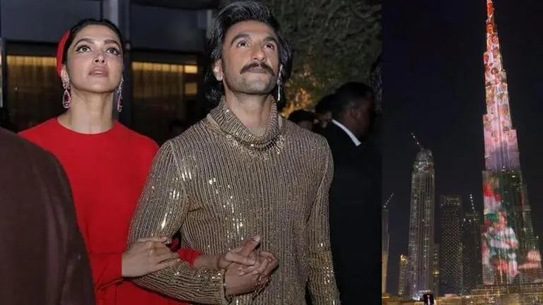 '83': Ranveer Singh & Deepika Padukone go 'oh my God' as they feature on Burj Khalifa 83