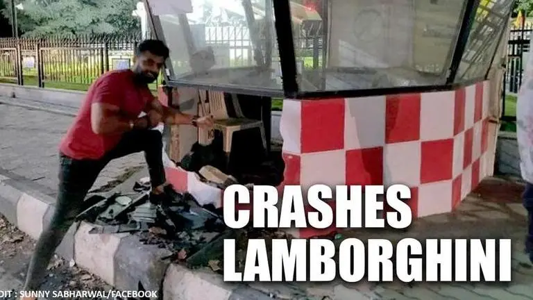 Bengaluru businessman crashes Lamborghini into Police kiosk, returns to take photos Bengaluru