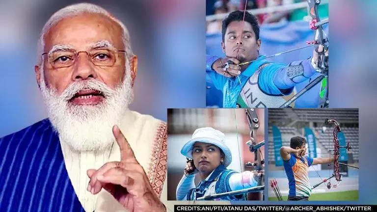 PM Modi lauds Deepika Kumari, Atanu Das & others for striking gold at Archery World Cup PM Modi, Archery World Cup