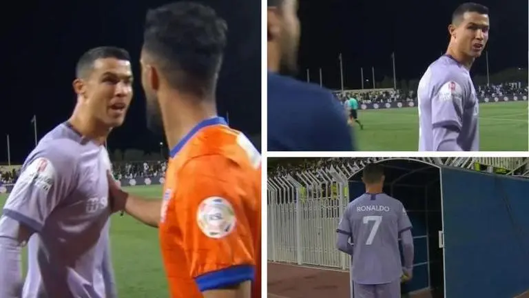 Cristiano Ronaldo storms down the tunnel after angry clash with Al-Nassr's opponent- WATCH Cristiano Ronaldo