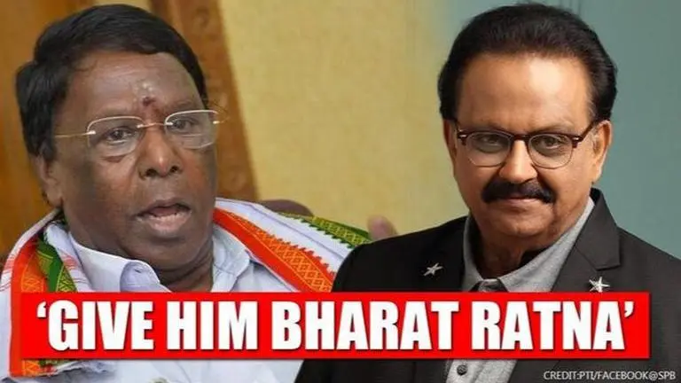 Puducherry CM V Narayanasamy: 'SP Balasubrahmanyam must be bestowed with a Bharat Ratna'